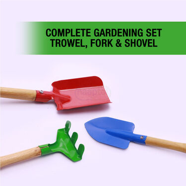 3 Pcs Sturdy Wooden Handle Safe Gardening Tools