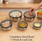 5 Stainless Steel Bowl + 5 Push & Lock Lid (10PL2)
