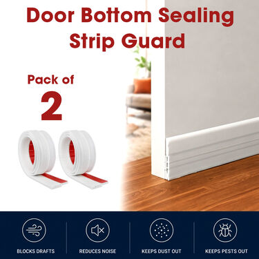 Door Bottom Sealing Strip Guard - Pack Of 2