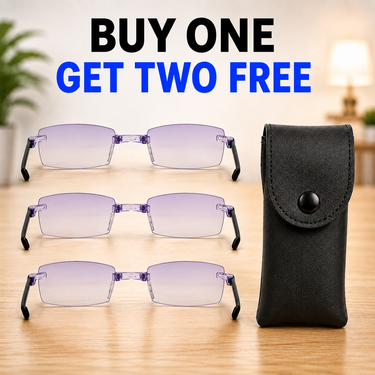 Rimless Folding Adaptive Power Mobile Protection Reading Glasses B1 G2 Free (3FORG10)