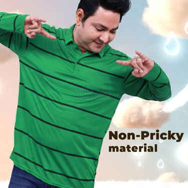 Pack of 4 Stripe Printed Collar Neck  Full Sleeves T-shirts (4PTF3)