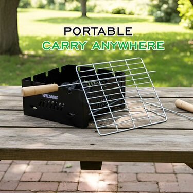 2 In 1 Portable Charcoal & Gas Barbeque Grill + 3 Skewers (1CBG1)