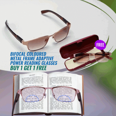 Bifocal Colored Metal Frame Adaptive Power Reading Glasses Buy 1 Get 1 Free (2BCORGM2)