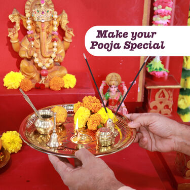 8 Pcs Brass Pooja Thali Set (8BPT1)