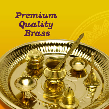 8 Pcs Brass Pooja Thali Set (8BPT1)