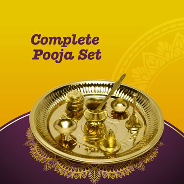8 Pcs Brass Pooja Thali Set (8BPT1)