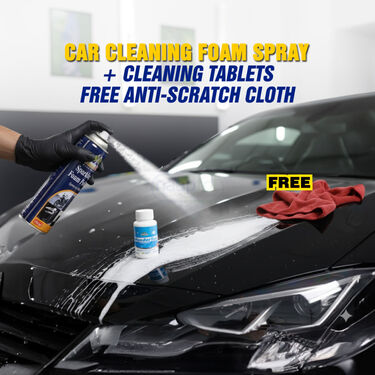 Car Foam Polish Spray + Cleaning Tablets + Free Anti Scratch Cleaning Cloth