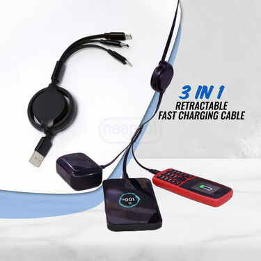 3 in 1 Multi Retractable Charging Cable (CDC10)