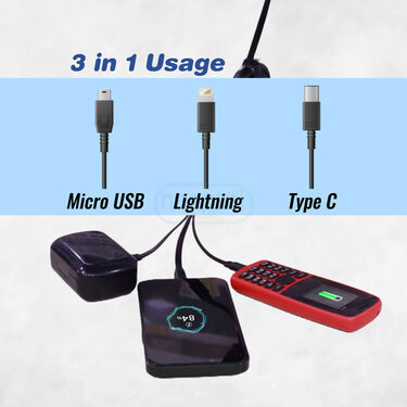 3 in 1 Multi Retractable Charging Cable (CDC10)