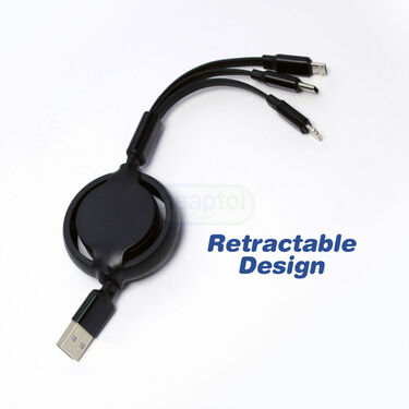 3 in 1 Multi Retractable Charging Cable (CDC10)