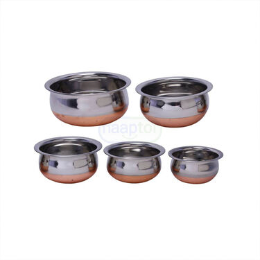 5 Pcs Copper Base Cook & Serve Handi Set (5CCH1)
