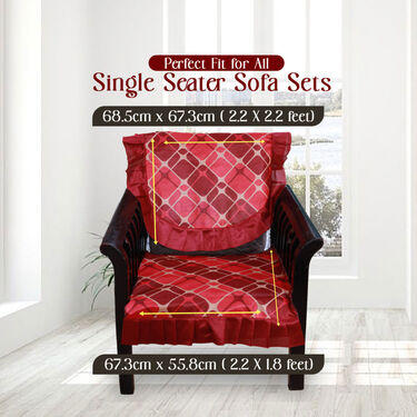 5 Seater Frill Sofa Cover Set With Table Cover Free (5SC7)