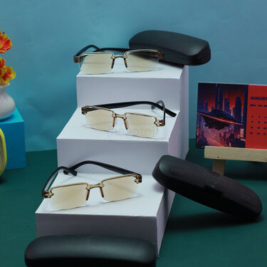 Rimless Adaptive Power Coloured Reading Glasses B1G2 Free (3CORG)