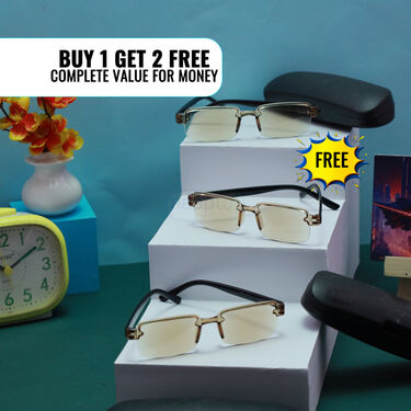 Rimless Adaptive Power Coloured Reading Glasses B1G2 Free (3CORG)