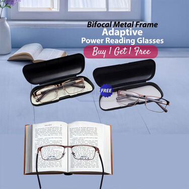 Bifocal Metal Frame Adaptive Power Reading Glasses Buy 1 Get 1 Free (2BORGM3)