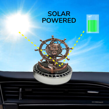 Car Dashboard Solar Powered Ship Wheel