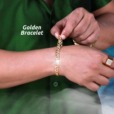 Mens Golden Royal Watch + 2 Chain + Bracelet + Ring (MGW2CBR16)