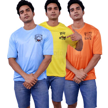 3 Mens Printed Comfortable Loose T-Shirts (3RPT1)