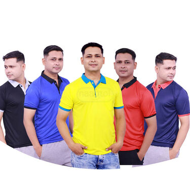 Pack of 5 Collar T-Shirts With Pocket (5PT23)
