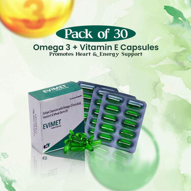 Pack of 30 - Omega 3 + Vitamin E Capsules? Promotes Heart & Energy Support (NUTRA13)