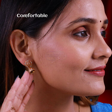 12 Golden Colourful Jhumaka Earrings (12JE)