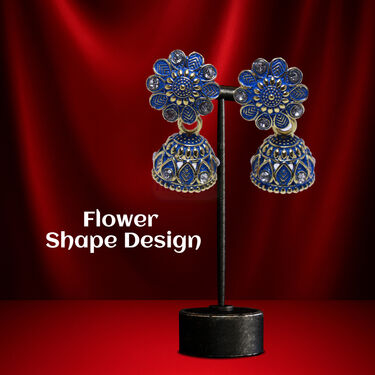 12 Golden Colourful Jhumaka Earrings (12JE)