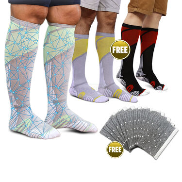 Varicose Compression Socks Buy 1 Get 2 Free + 10 Varicose Patches Free (VCS3)