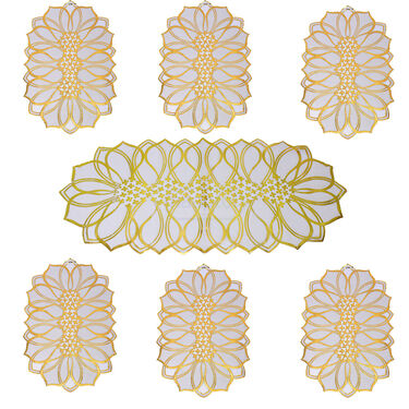 Pack of 6 Fancy Table Mats With 1 Table Runner (RPM2)