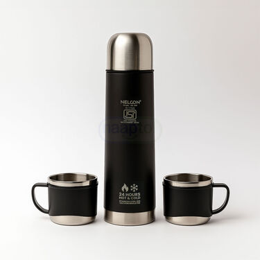 24 Hours Hot Or Cold Insulated Flask + 2 Steel Insulated Cup (1F2C5)