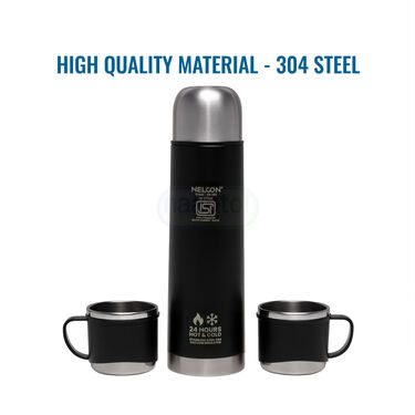24 Hours Hot Or Cold Insulated Flask + 2 Steel Insulated Cup (1F2C5)