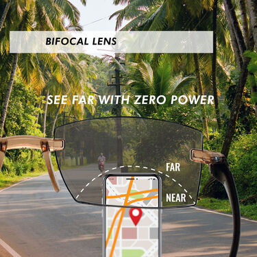 Rimless Bifocal Colored Adaptive Power Reading Glasses B1 G2 Free (3BCORG4)