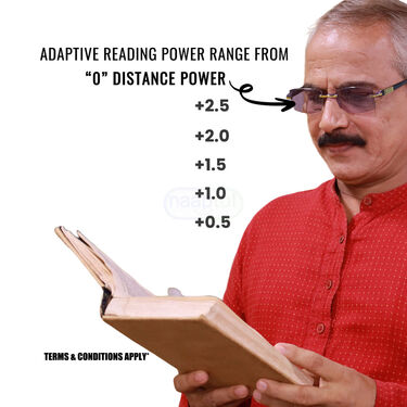 Rimless Bifocal Colored Adaptive Power Reading Glasses B1 G2 Free (3BCORG4)