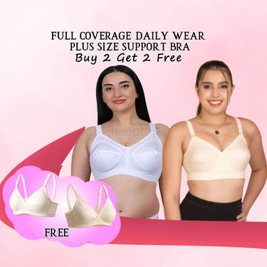 Full Coverage Daily Wear Plus Size Support Bra - Buy 2 Get 2 Free  (4FCB)