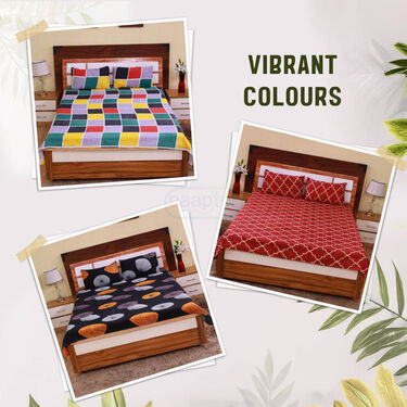 Pack Of 5 Double Bed Sheets Set + 1 Double Bed Sheet Set Free (5BS18+1)