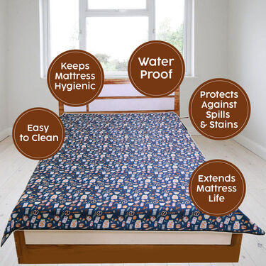 Waterproof Printed Double Bed Mattress Protector Sheet (DMP11)