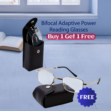 Foldable Metal Frame Bifocal Adaptive Power Reading Glasses Buy 1 Get 1 Free (2FBORGM)