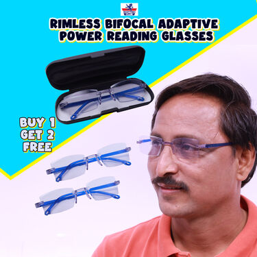 Rimless Bifocal Adaptive Power Reading Glasses Buy 1 Get 2 Free (3BORG3)