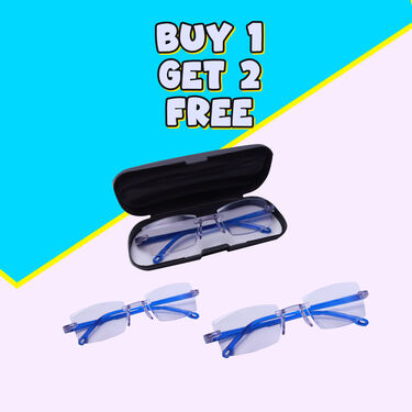 Rimless Bifocal Adaptive Power Reading Glasses Buy 1 Get 2 Free (3BORG3)
