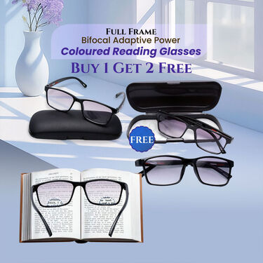Full Frame Bifocal Adaptive Power Coloured Reading Glasses Buy 1 Get 2 Free (3BCORG7)