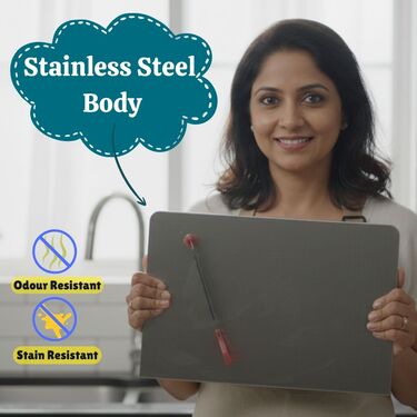 Stainless Steel Chopping Board With Knife (CB4)