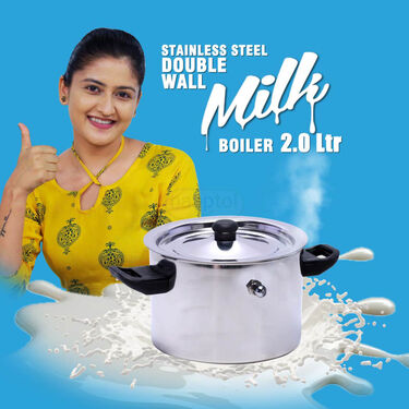 Stainless Steel Double Wall Milk Boiler - 2.0 Ltr (1MB2)