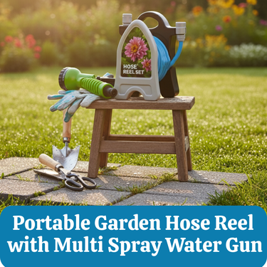 Portable Garden Hose Reel with Multi Spray Water Gun (GHR1)