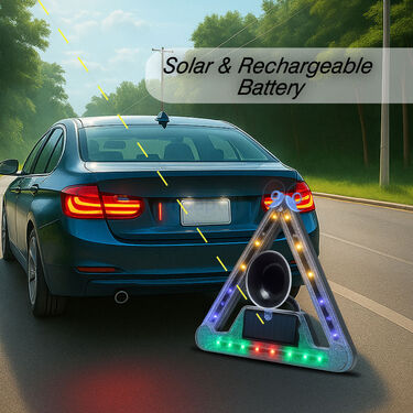 Solar Powered Wireless Foldable Road Safety Signal For Car (CTSL)