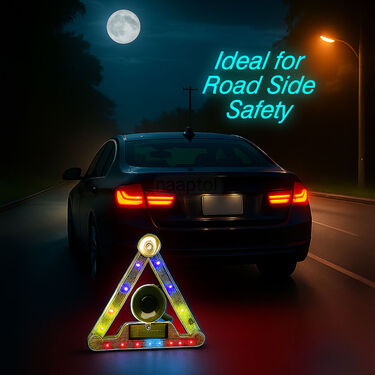 Solar Powered Wireless Foldable Road Safety Signal For Car (CTSL)