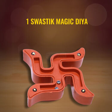 Water Sensor Kalash Diya Pack of 4 +1 Swastika Magic water Sensor Diya + 4 Normal Water Sensor Diya (LL3)