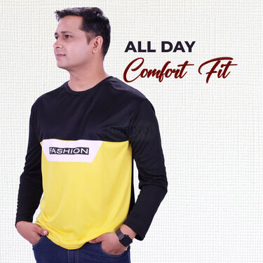 2 Full Sleeves Printed T-shirts With Watch And Wallet Free (2RFT1)