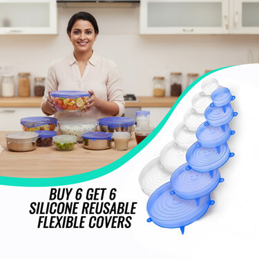 Buy 6 Get 6 Silicone Reusable Flexible Covers (6FSC)