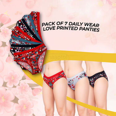 Pack of 7 Dailywear Love Printed Panties (7LPP)