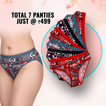 Pack of 7 Dailywear Love Printed Panties (7LPP)