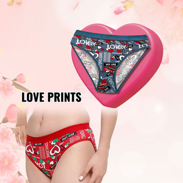 Pack of 7 Dailywear Love Printed Panties (7LPP)